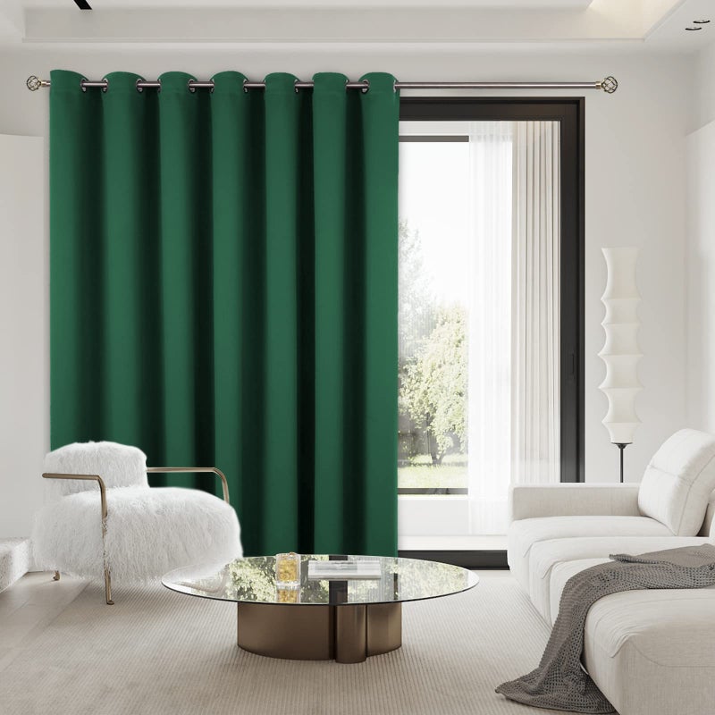 BGment Sliding Door Curtain 100 X 84 Inches, Wide Thermal Blackout Curtains Room Darkening Room Divider Window Curtain, 1 Panel, Emerald Green, 84 Length X Wide 100 - Image 3